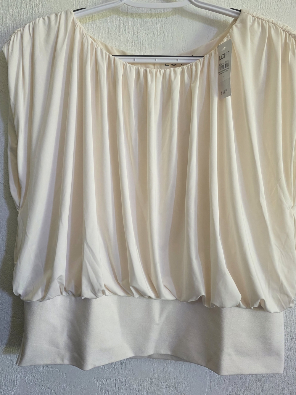 LOFT Cream Blouson Sleeve Women's Top